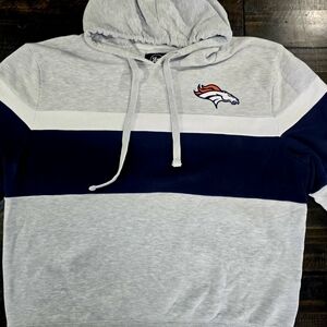 Gray and Navy Hoodie with Embroidered Logo